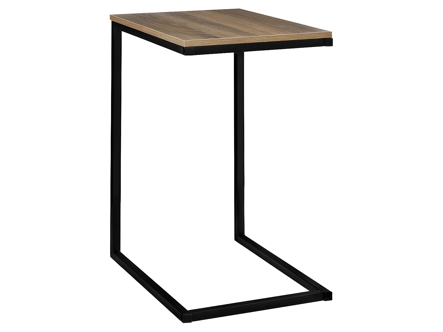 Bout de canapé en bois coloris naturel foncé et métal coloris noir - longueur 45 x Profondeur 35 x Hauteur 66 cm