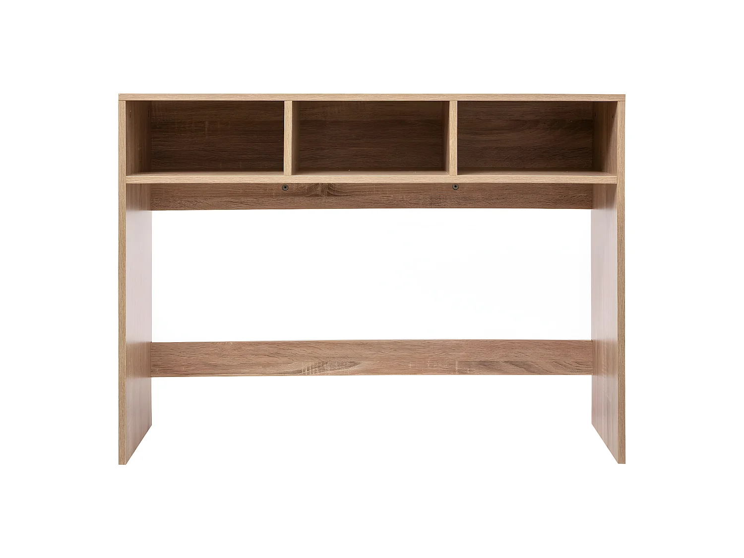 Table de console avec 3 cases en bois coloris naturel - longueur 102 x Profondeur 33 x Hauteur 75 cm
