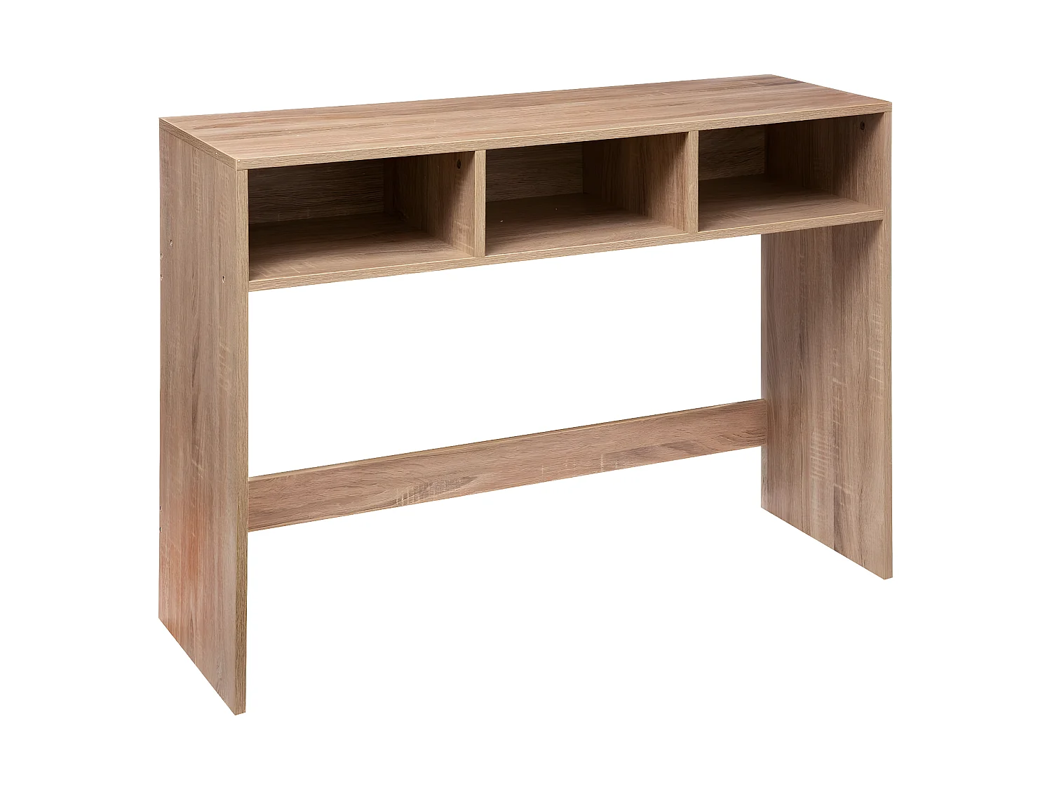 Table de console avec 3 cases en bois coloris naturel - longueur 102 x Profondeur 33 x Hauteur 75 cm