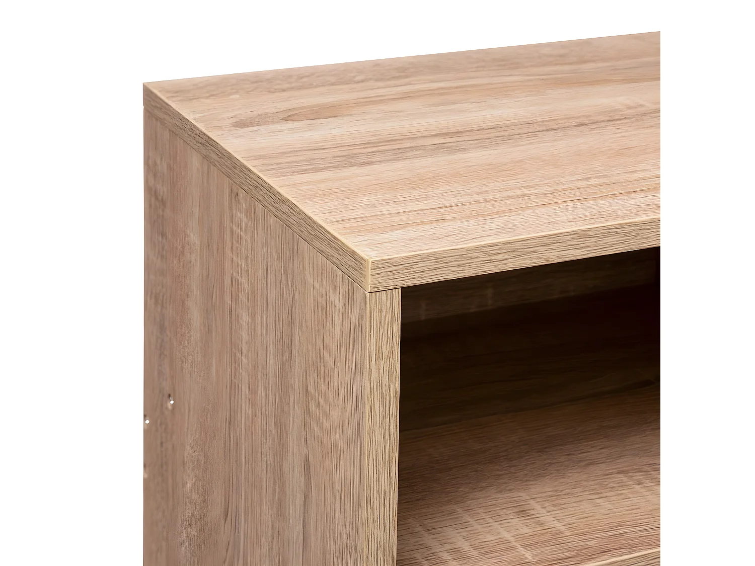 Table de console avec 3 cases en bois coloris naturel - longueur 102 x Profondeur 33 x Hauteur 75 cm