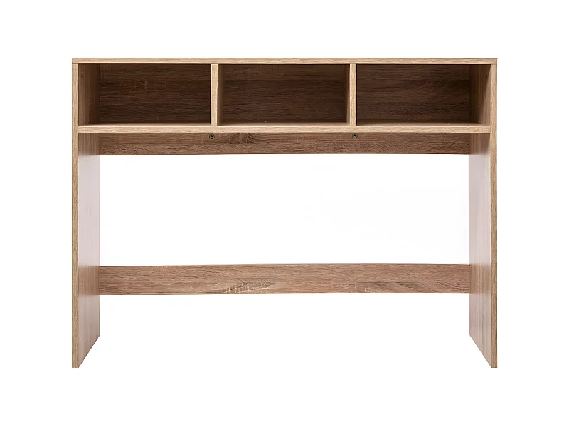 Table de console avec 3 cases en bois coloris naturel - longueur 102 x Profondeur 33 x Hauteur 75 cm