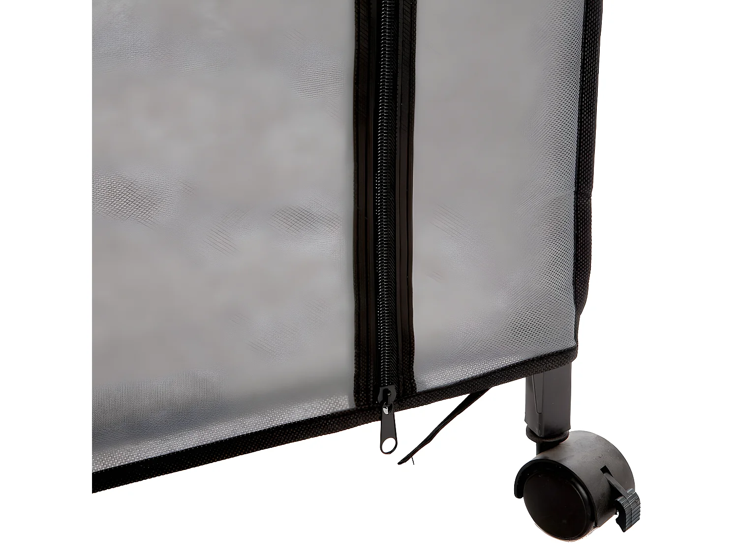 Armoire de rangement avec penderie sur roulettes coloris gris - Longueur 118 x Profondeur 49 x Hauteur 168 cm