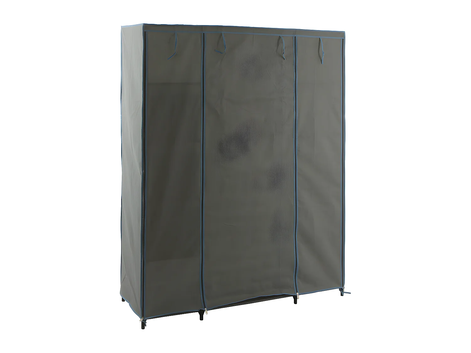 Armoire penderie avec 3 boîtes en tissu coloris gris anthracite - Longueur 133 x Profondeur 44 x Hauteur 170 cm
