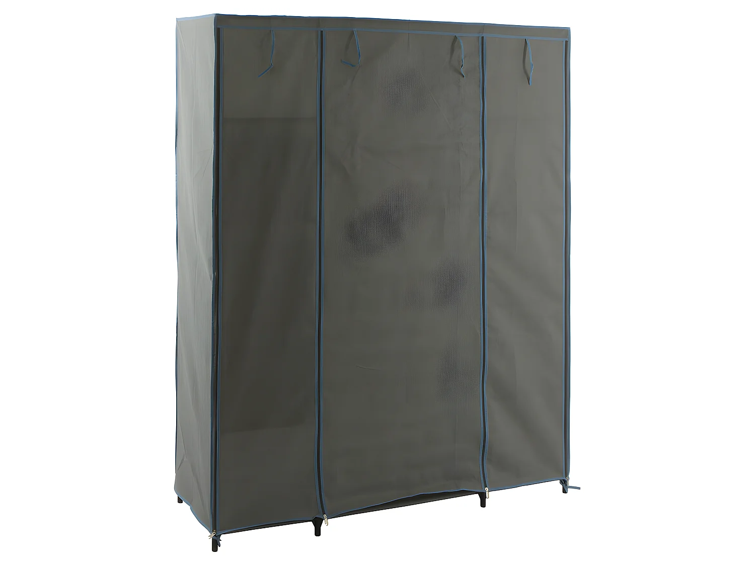 Armoire penderie avec 3 boîtes en tissu coloris gris anthracite - Longueur 133 x Profondeur 44 x Hauteur 170 cm
