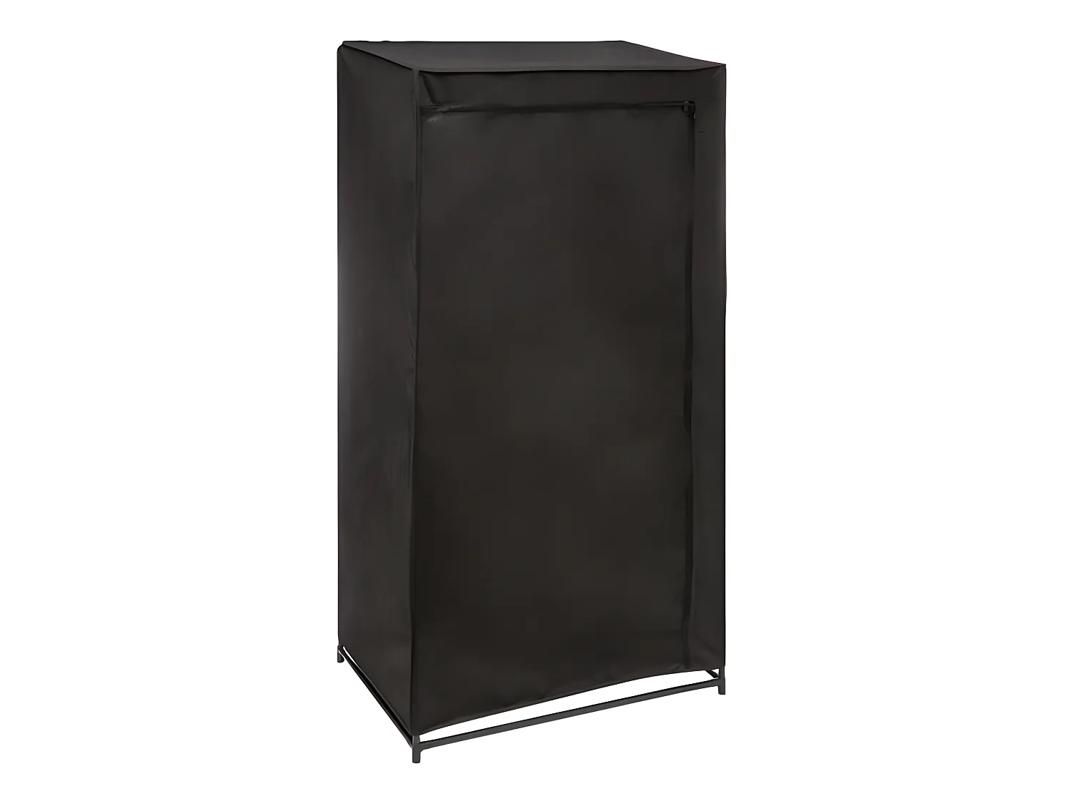 Armoire de rangement avec 1 penderie non tissé coloris noir - Longueur 70 x Profondeur 46 x Hauteur 148 cm
