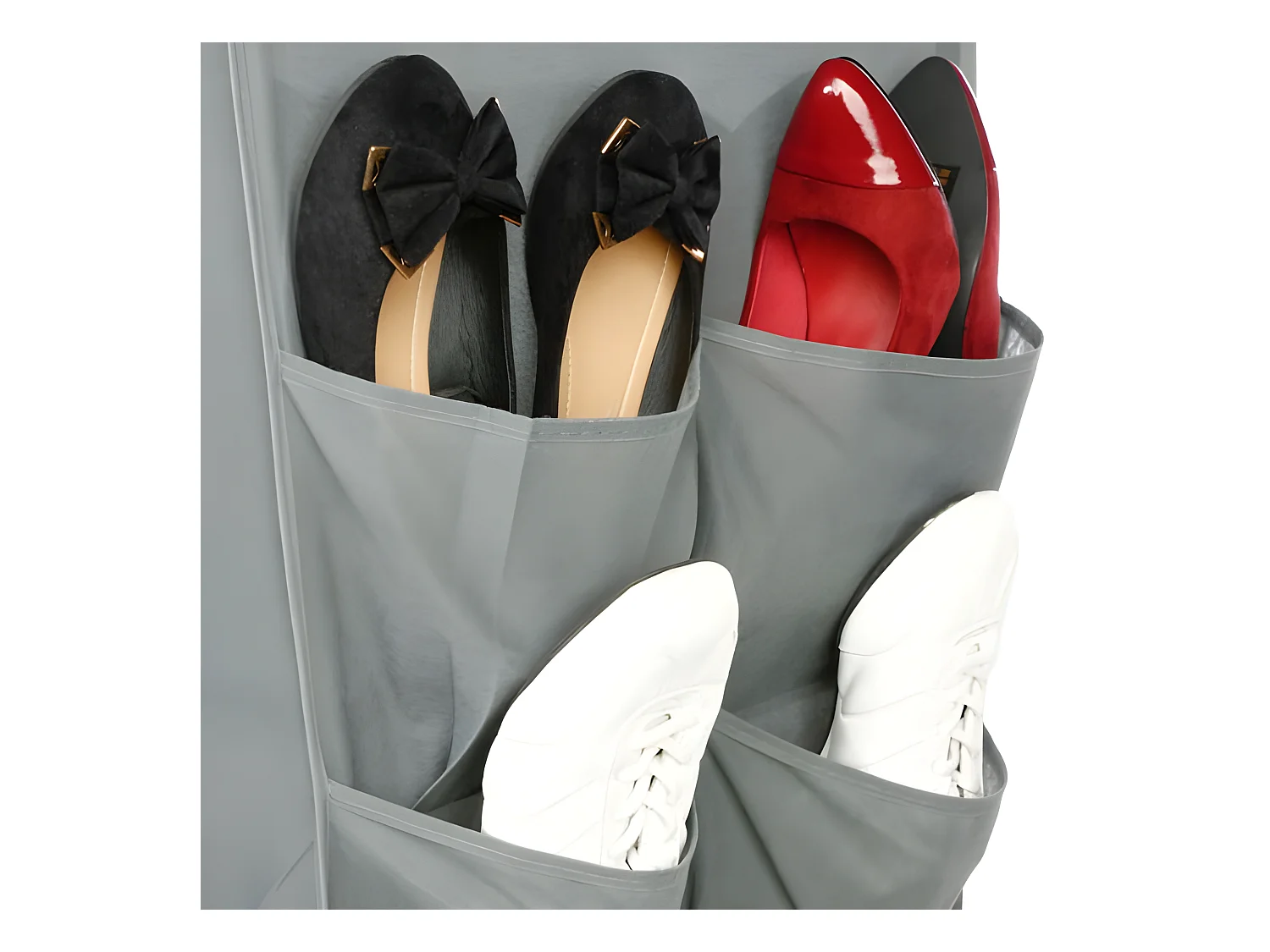 Armoire de rangement avec 2 penderies et 2 étagères coloris gris anthracite - Longueur 110 x Profondeur 46 x Hauteur 155 cm