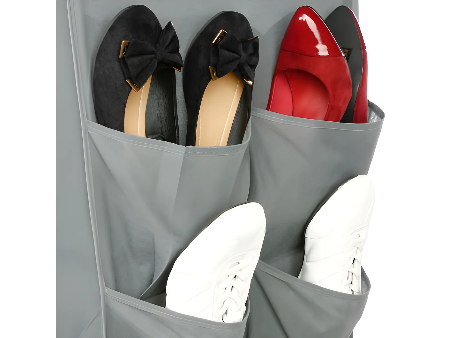 Armoire de rangement avec 2 penderies et 2 étagères coloris gris anthracite - Longueur 110 x Profondeur 46 x Hauteur 155 cm