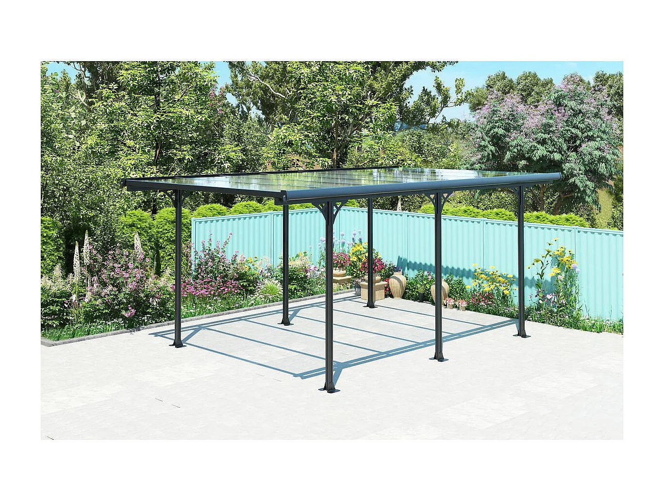 Carport "Denver"- 5.02 x 3.13 x 2.05 m - Transparente/Negro