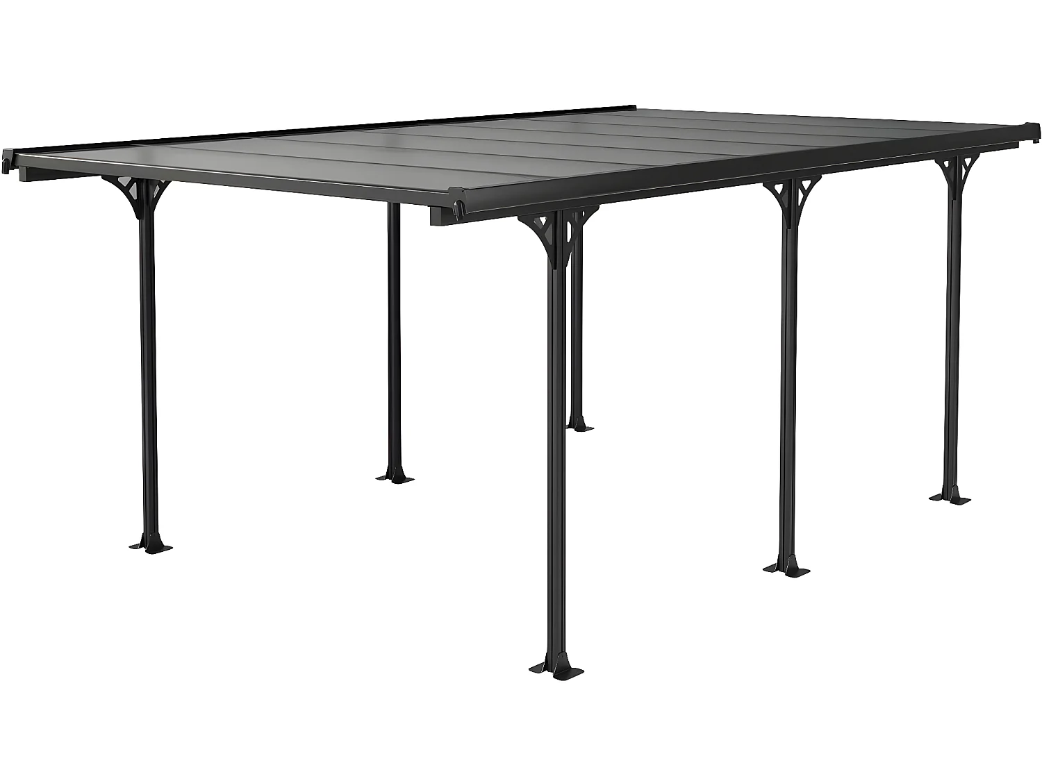 Carport voiture "Denver" - 5.02 x 3.13 x 2.05 m - Transparent / Noir