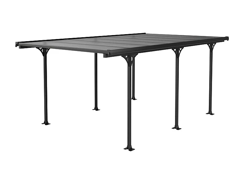 Carport voiture "Denver" - 5.02 x 3.13 x 2.05 m - Transparent / Noir