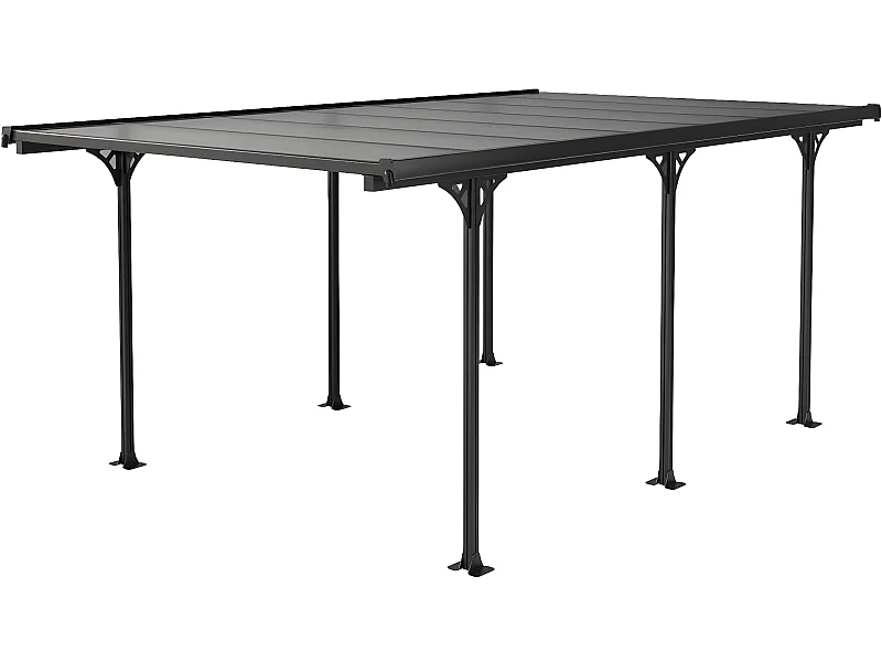 Carport voiture "Denver" - 5.02 x 3.13 x 2.05 m - Transparent / Noir