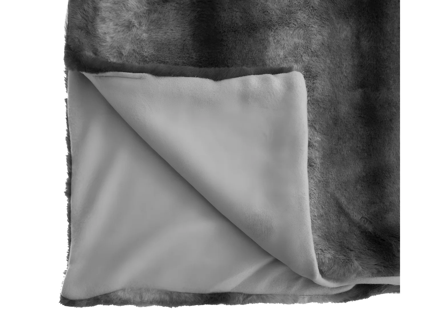 Plaid en fausse fourrure coloris Gris rayé - Longueur 180 x Profondeur 1,50 x Hauteur 230 cm