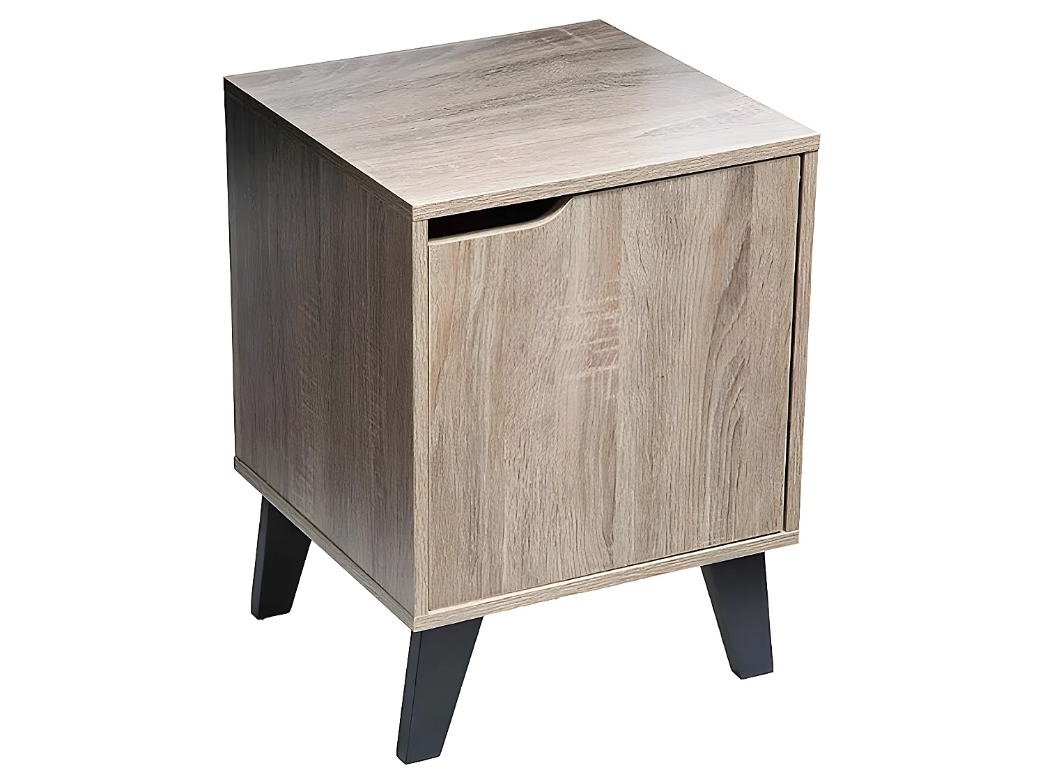 Table de chevet, table de nuit en MDF coloris naturel - longueur 34 x Profondeur 32 x Hauteur 47 cm