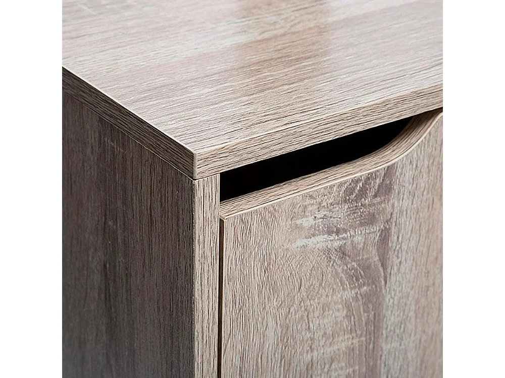 Table de chevet, table de nuit en MDF coloris naturel - longueur 34 x Profondeur 32 x Hauteur 47 cm