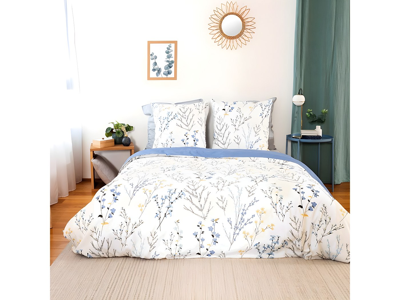 Housse de couette 240x260 cm + 2 taies d'oreiller 63x63 cm Satin de