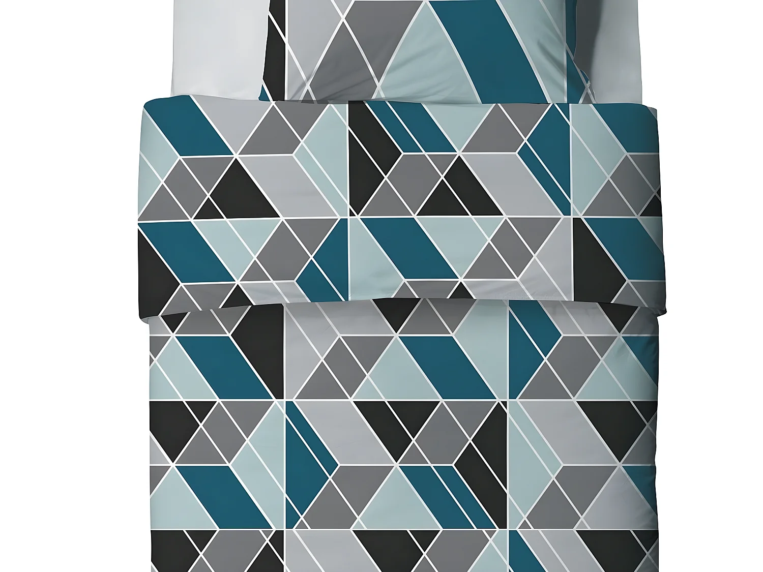 Housse de couette 140x200 cm + 1 taie d'oreiller 63x63 cm Microfibre Blutry