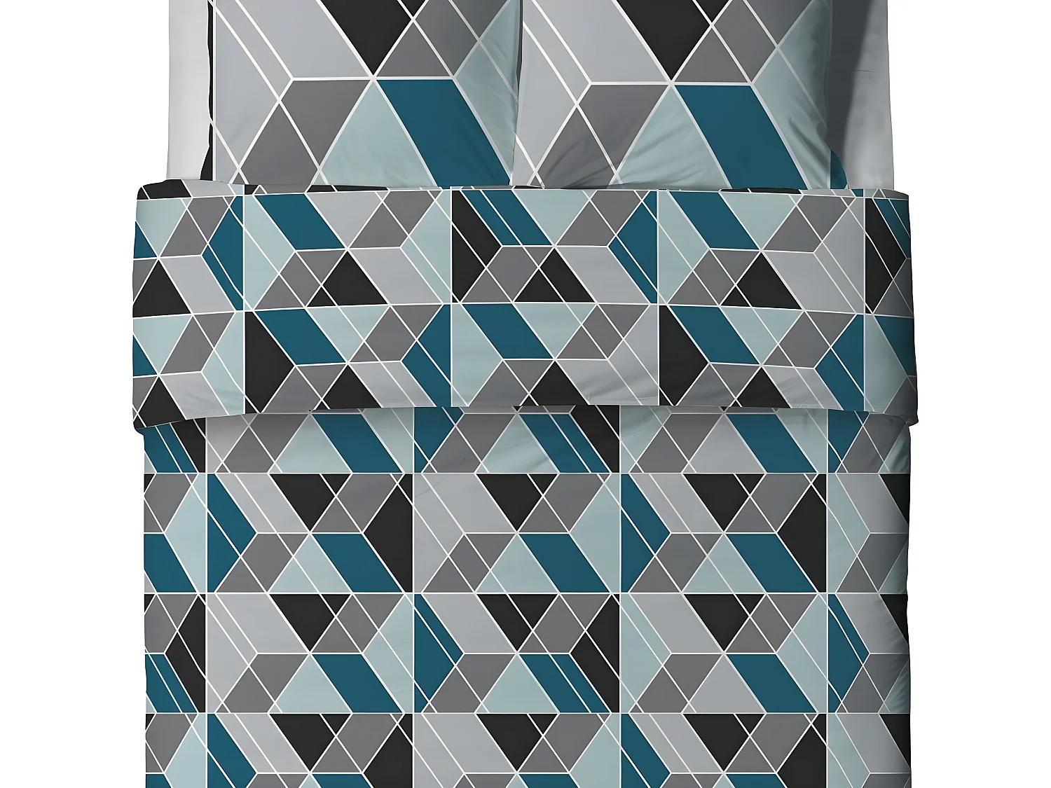 Housse de couette 200x200 cm + 2 taies d'oreiller 63x63 cm Microfibre Blutry