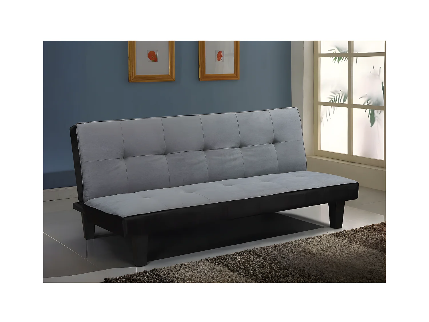 Sofá cama "John" - 3 lugares - microfibra - Cinzo