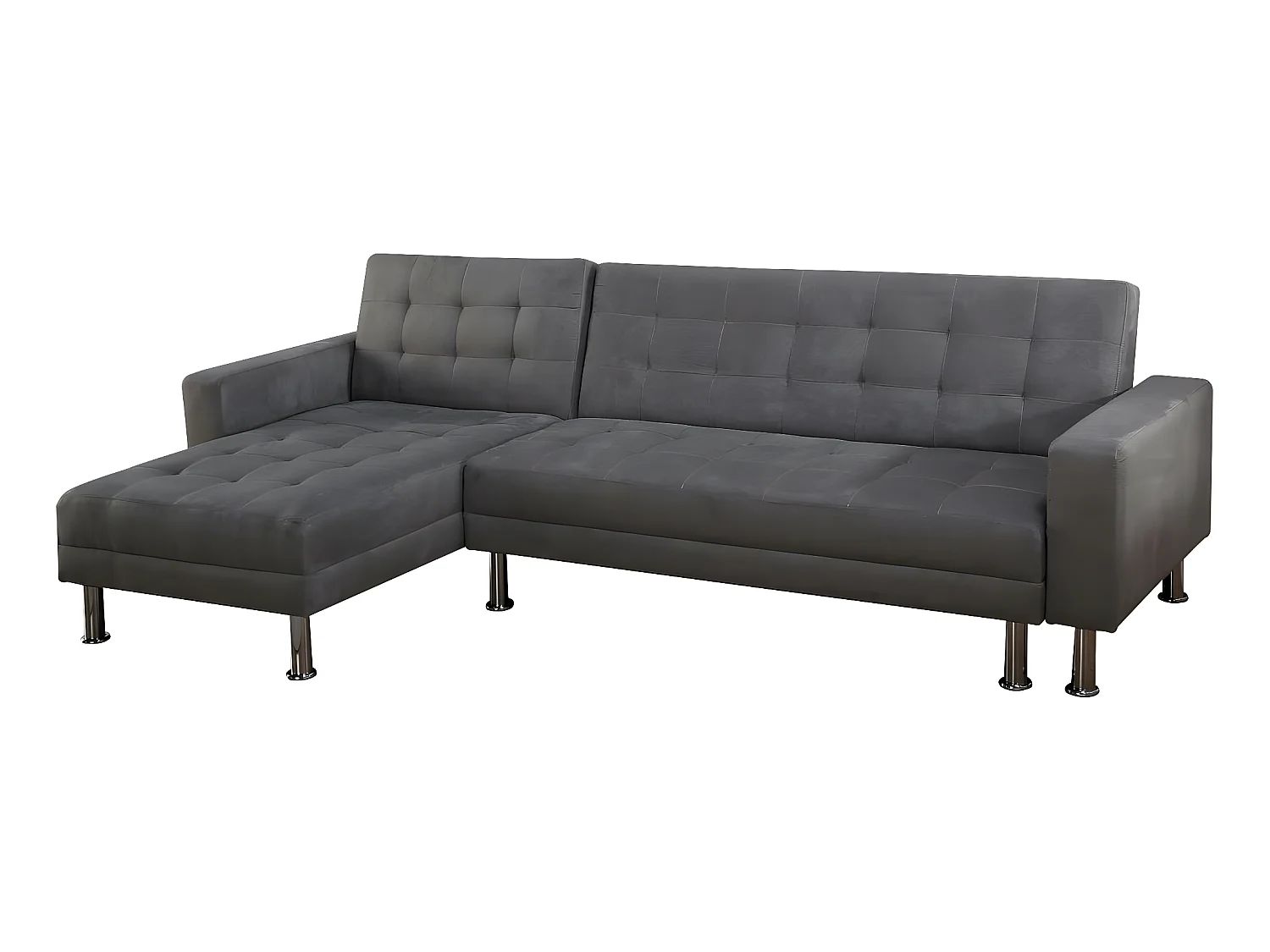 Canapé d'angle convertible et réversible "Theo"- 4 places - Gris