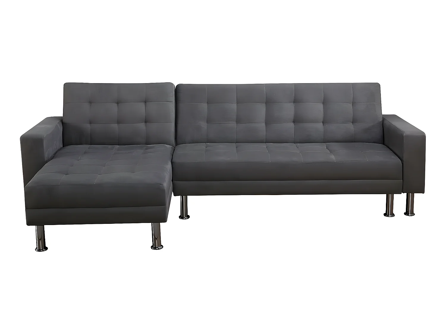 Canapé d'angle convertible et réversible "Theo"- 4 places - Gris