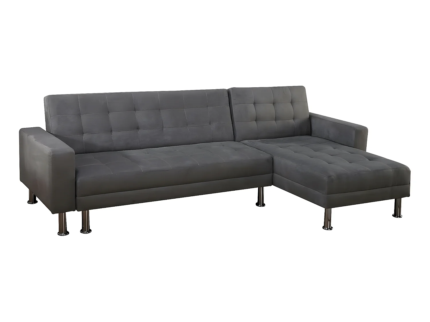 Canapé d'angle convertible et réversible "Theo"- 4 places - Gris