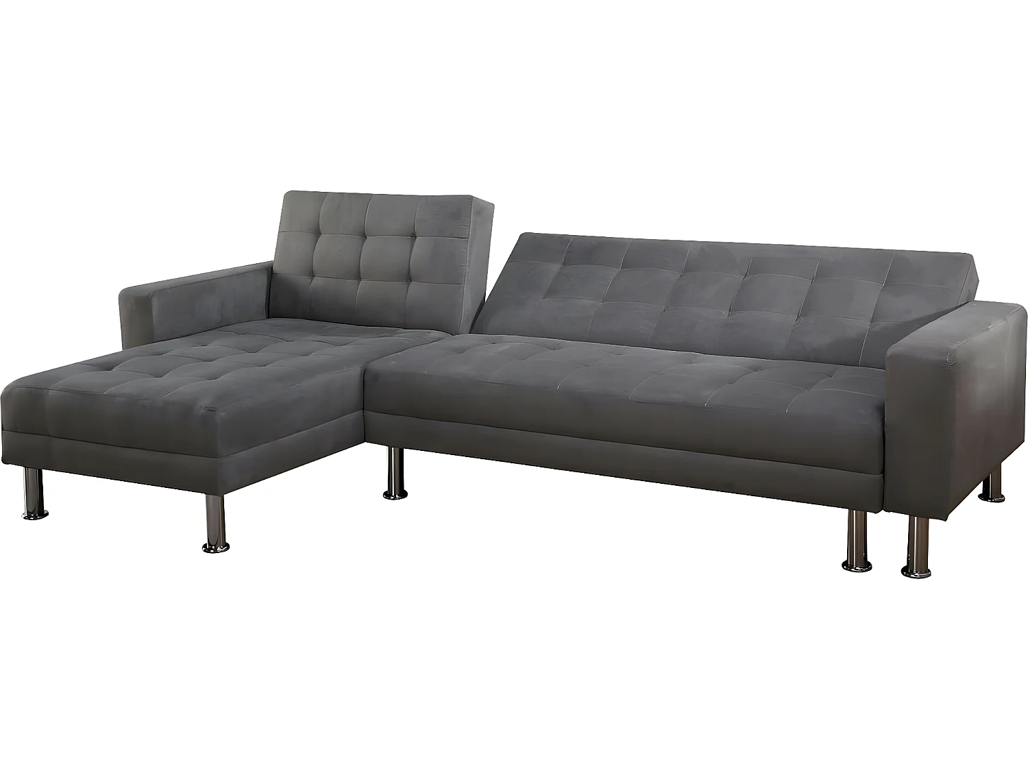 Canapé d'angle convertible et réversible "Theo"- 4 places - Gris