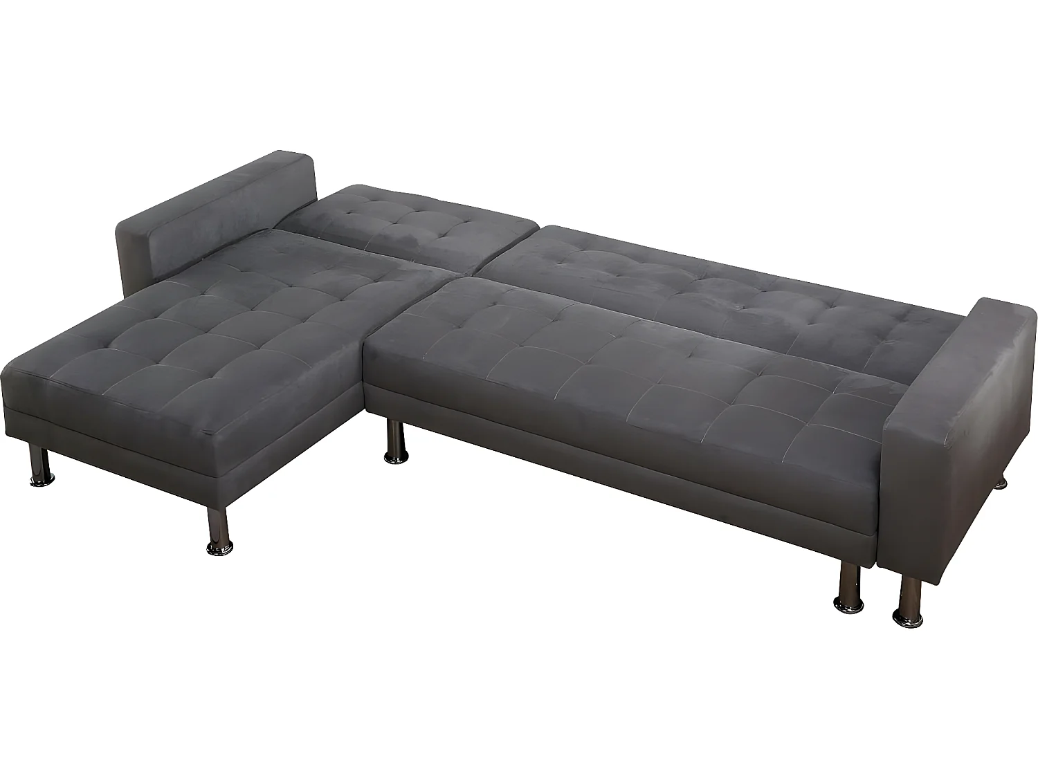 Canapé d'angle convertible et réversible "Theo"- 4 places - Gris