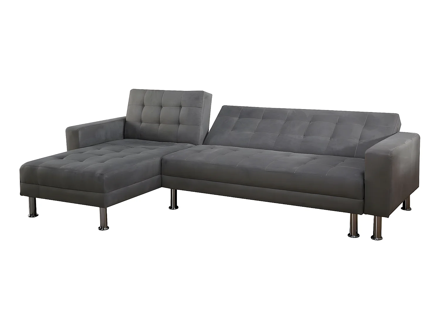 Canapé d'angle convertible et réversible "Theo"- 4 places - Gris