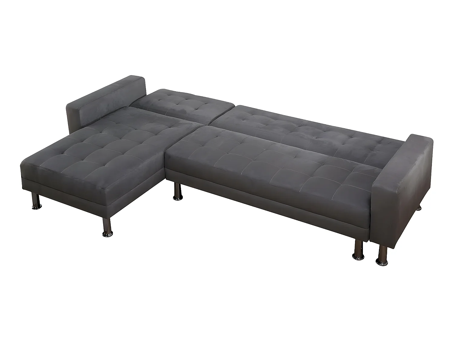 Canapé d'angle convertible et réversible "Theo"- 4 places - Gris