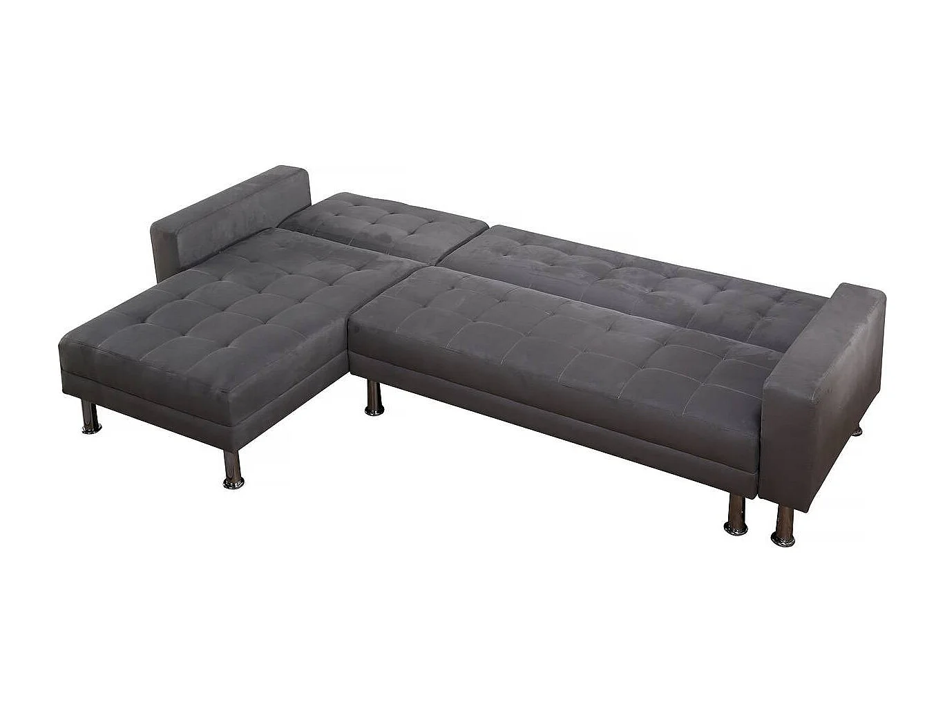 Canapé d'angle convertible et réversible "Theo"- 4 places - Gris