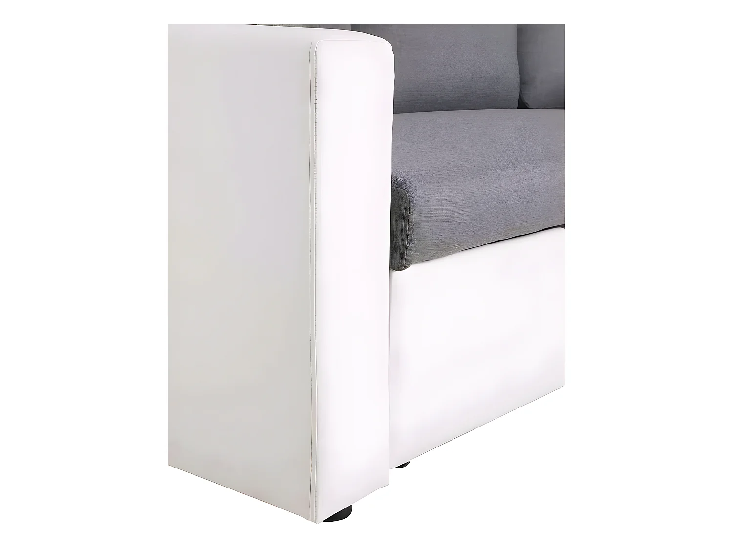 Canapé d'angle convertible/ réversible avec coffre "Alain" - 221 x 145 x 85 cm - 3 places - Gris / Blanc