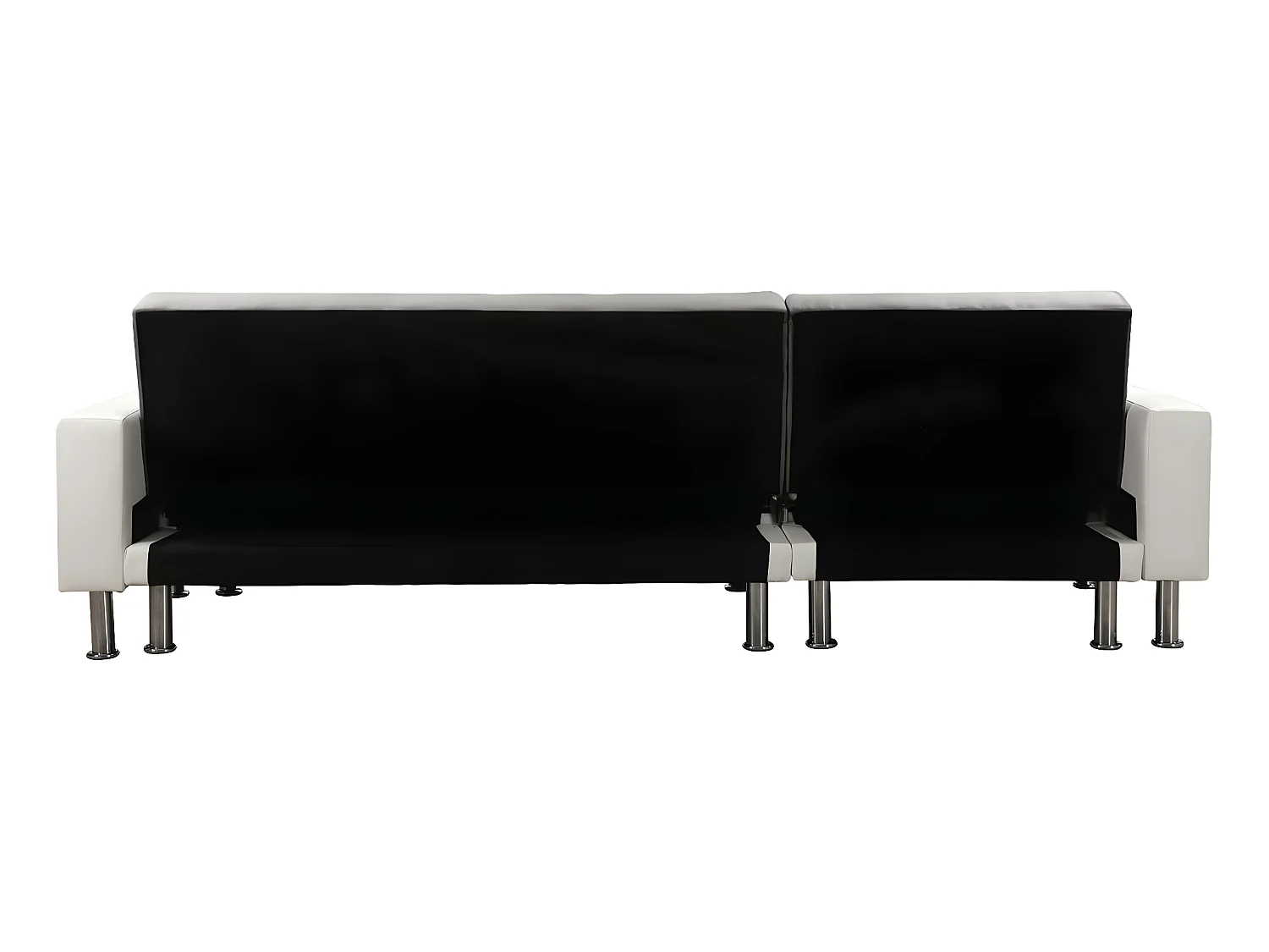 Ecksofa reversibel mit Schlaffunktion "Theo" - 258 x 82/147 x 82 cm - 4 Personen - Weiß / Grau