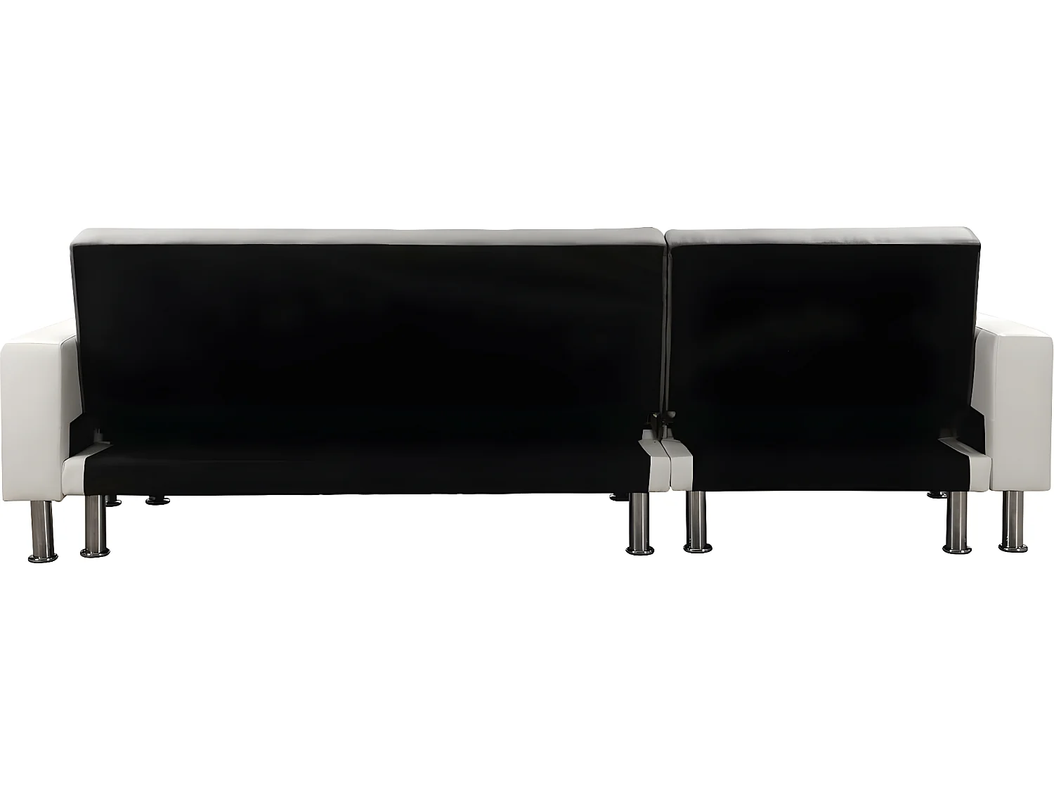 Canapé d'angle convertible et réversible "Theo" - 258 x 82/147 x 82 cm - 4 places - Blanc / Gris