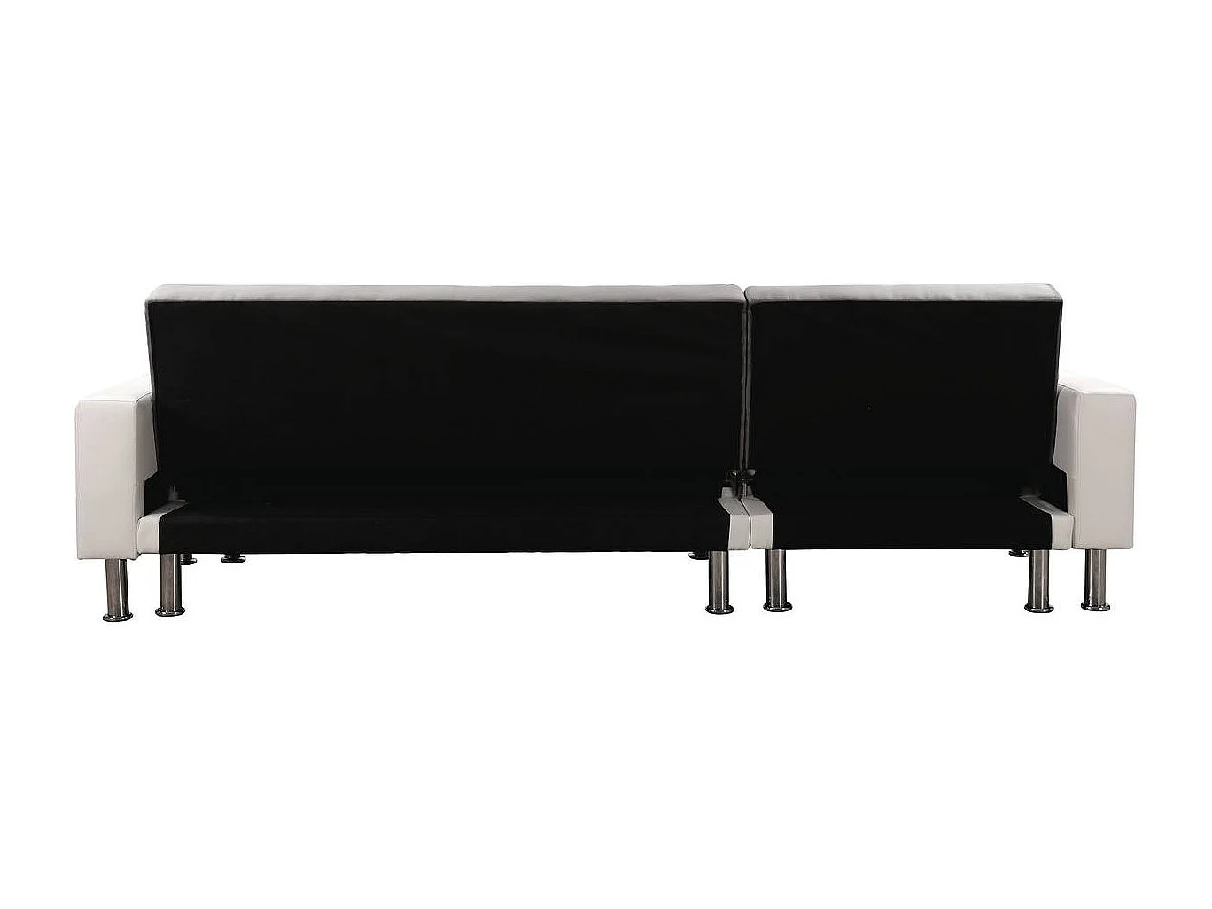 Canapé d'angle convertible et réversible "Theo" - 258 x 82/147 x 82 cm - 4 places - Blanc / Gris