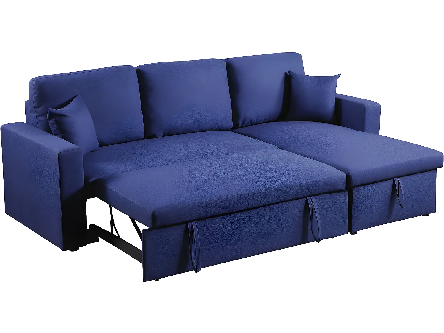 Canapé d'angle convertible/ réversible avec coffre "Alain" - 3 places - Bleu