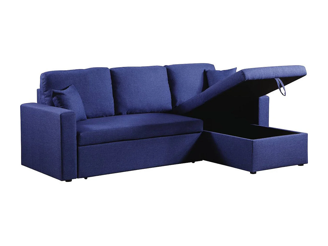 Canapé d'angle convertible/ réversible avec coffre "Alain" - 3 places - Bleu