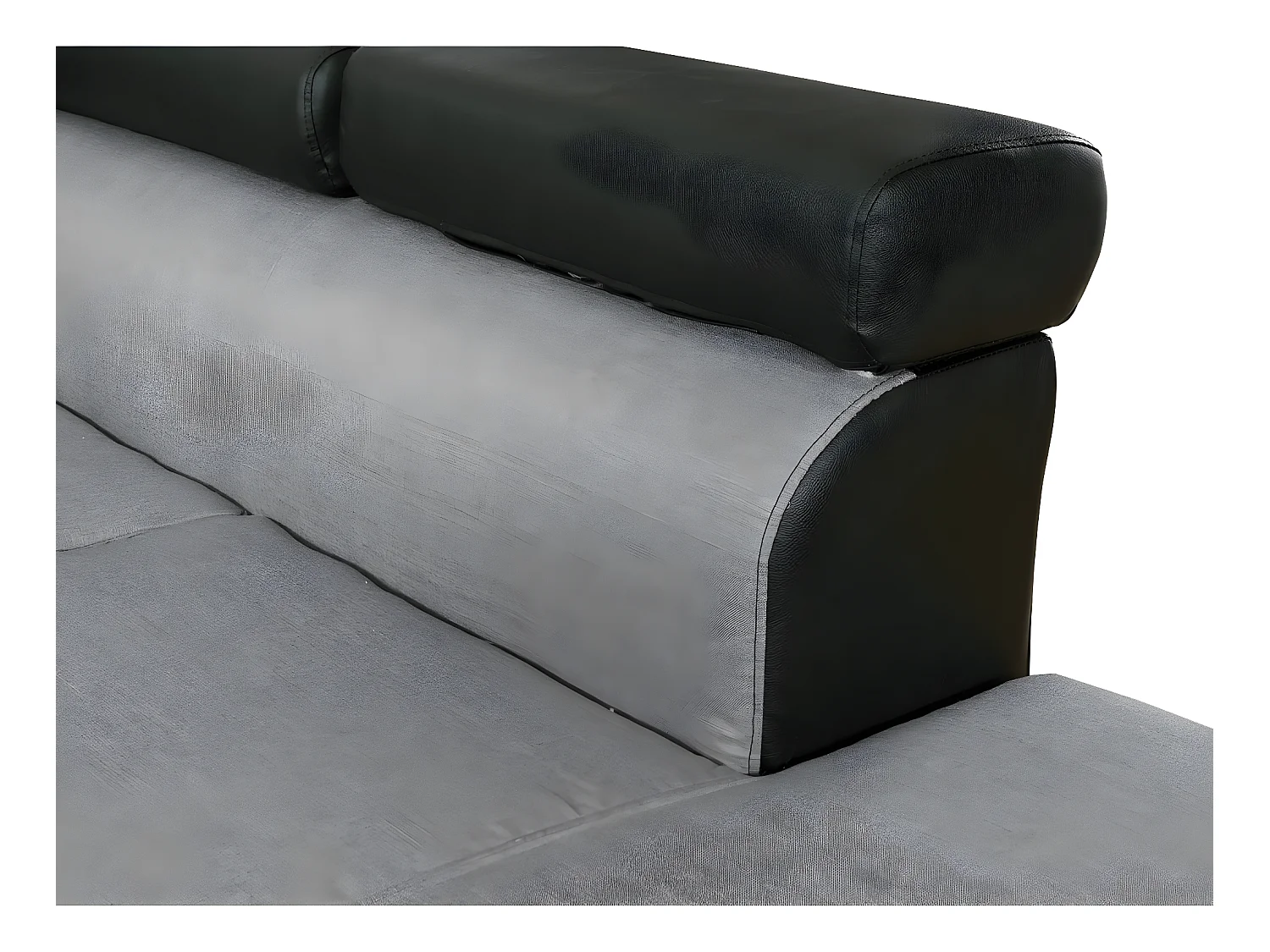 Ecksofa mit Schlaffunktion "Sophia luxe" - 265 x 190,5 x 80/91 cm - Schwarz/Grau - 5-Sitzer - Ecke links