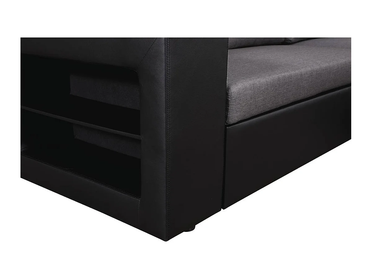 Ecksofa reversibel mit Schlaffunktion "Axel" - 3-Sitzer - Schwarz / Grau