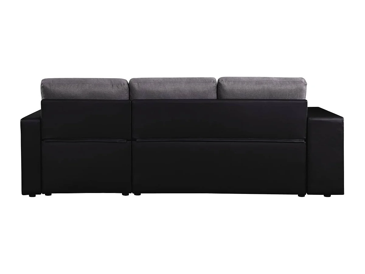 Ecksofa reversibel mit Schlaffunktion "Axel" - 3-Sitzer - Schwarz / Grau