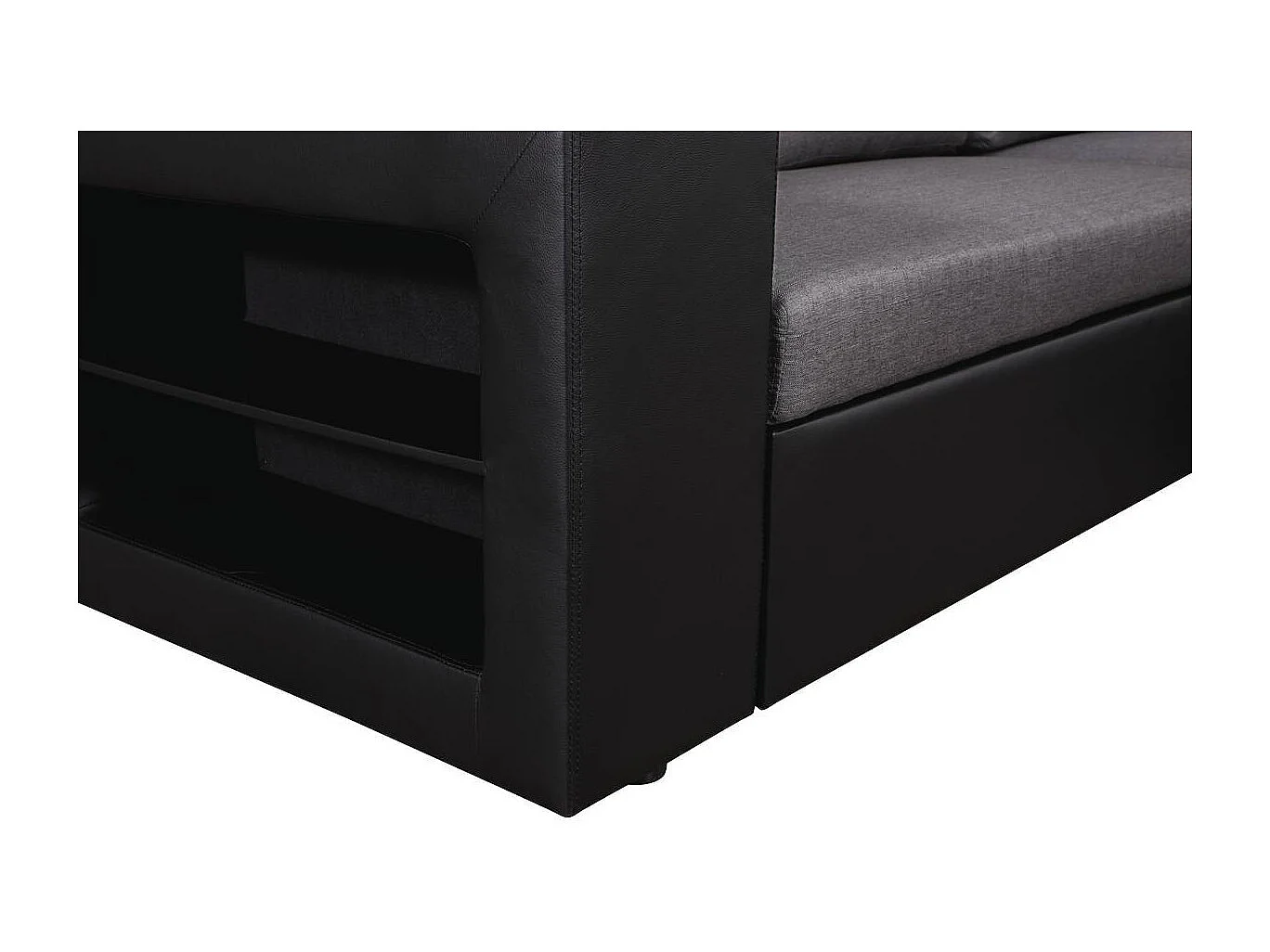 Canapé d'angle convertible/réversible "Axel" - 3 places - Noir/Gris