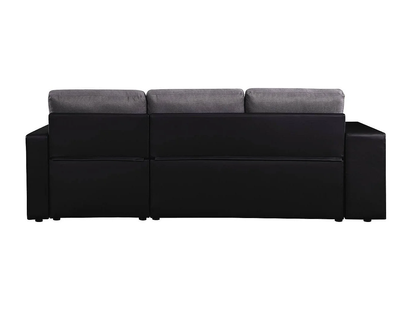 Canapé d'angle convertible/réversible "Axel" - 3 places - Noir/Gris