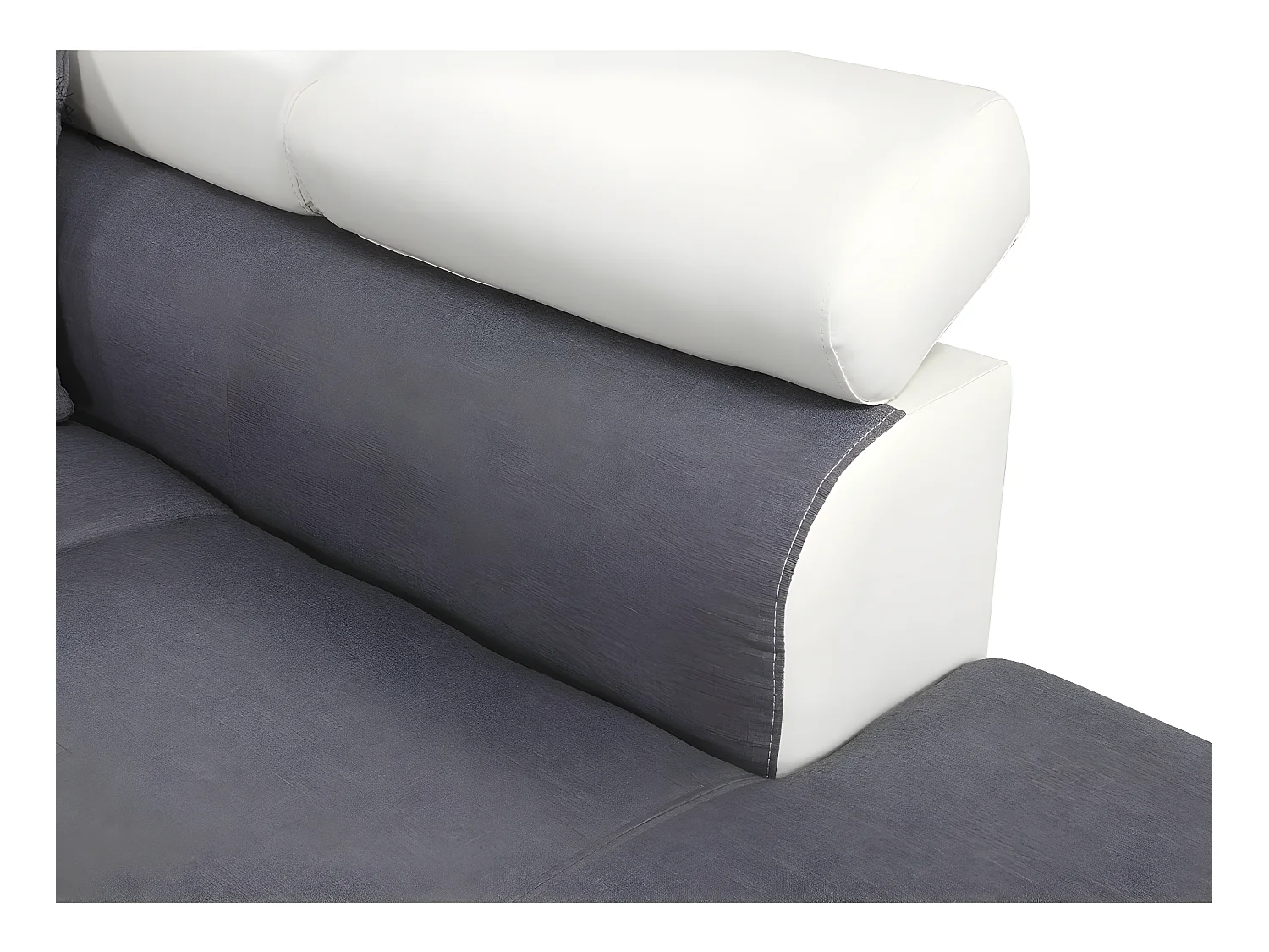 Divano ad angolo convertibile "Sophia luxe" - 265 x 190,5 x 80/91 cm - Bianco / Grigio - 5 posti - Angolo sinistro