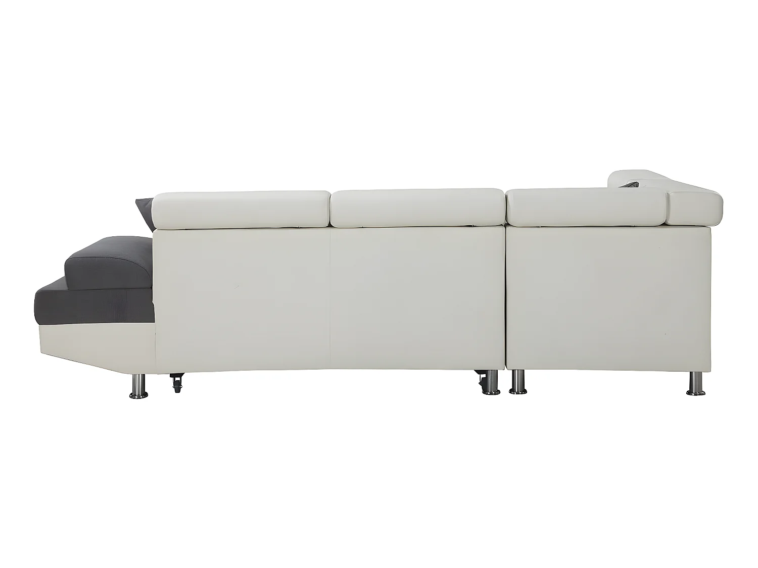Divano ad angolo convertibile "Sophia luxe" - 265 x 190,5 x 80/91 cm - Bianco / Grigio - 5 posti - Angolo sinistro