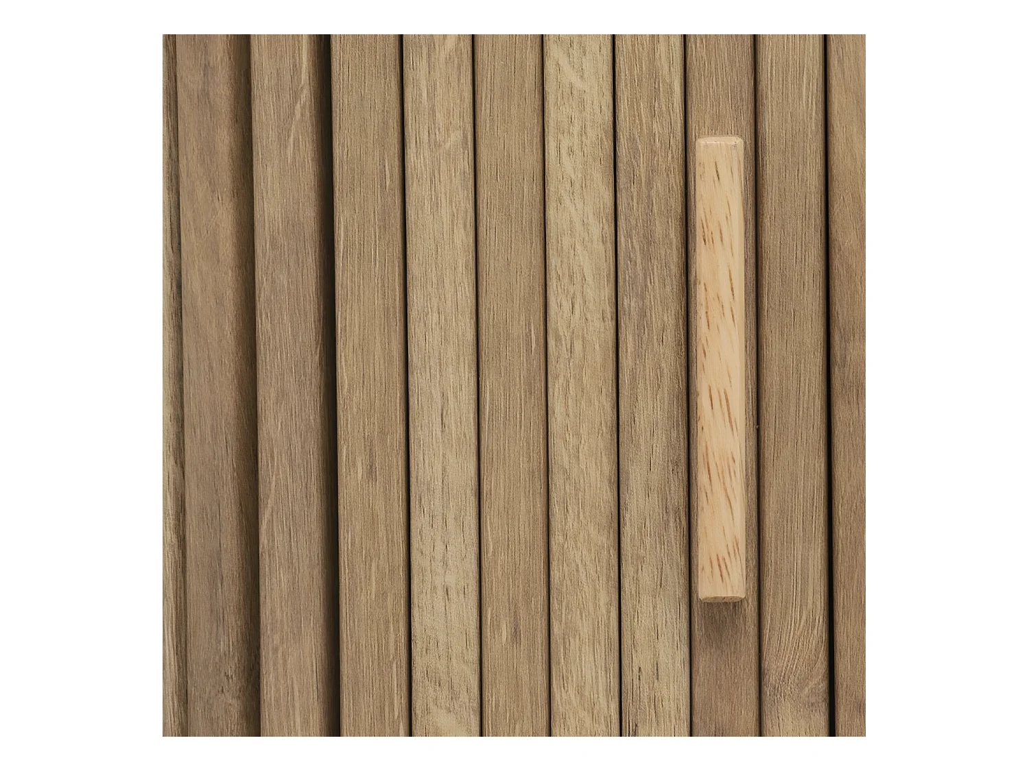 Buffet, meuble de rangement en bois MDF naturel et acier coloris noir - Longueur 140 x Profondeur 40 x Hauteur 80,50 cm