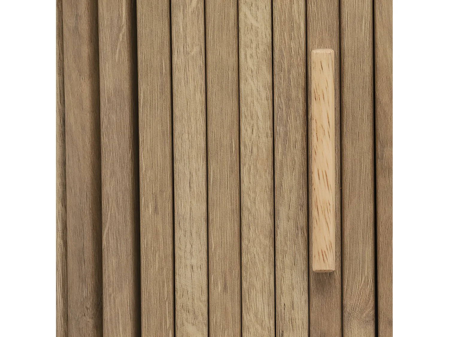 Buffet, meuble de rangement en bois MDF naturel et acier coloris noir - Longueur 140 x Profondeur 40 x Hauteur 80,50 cm