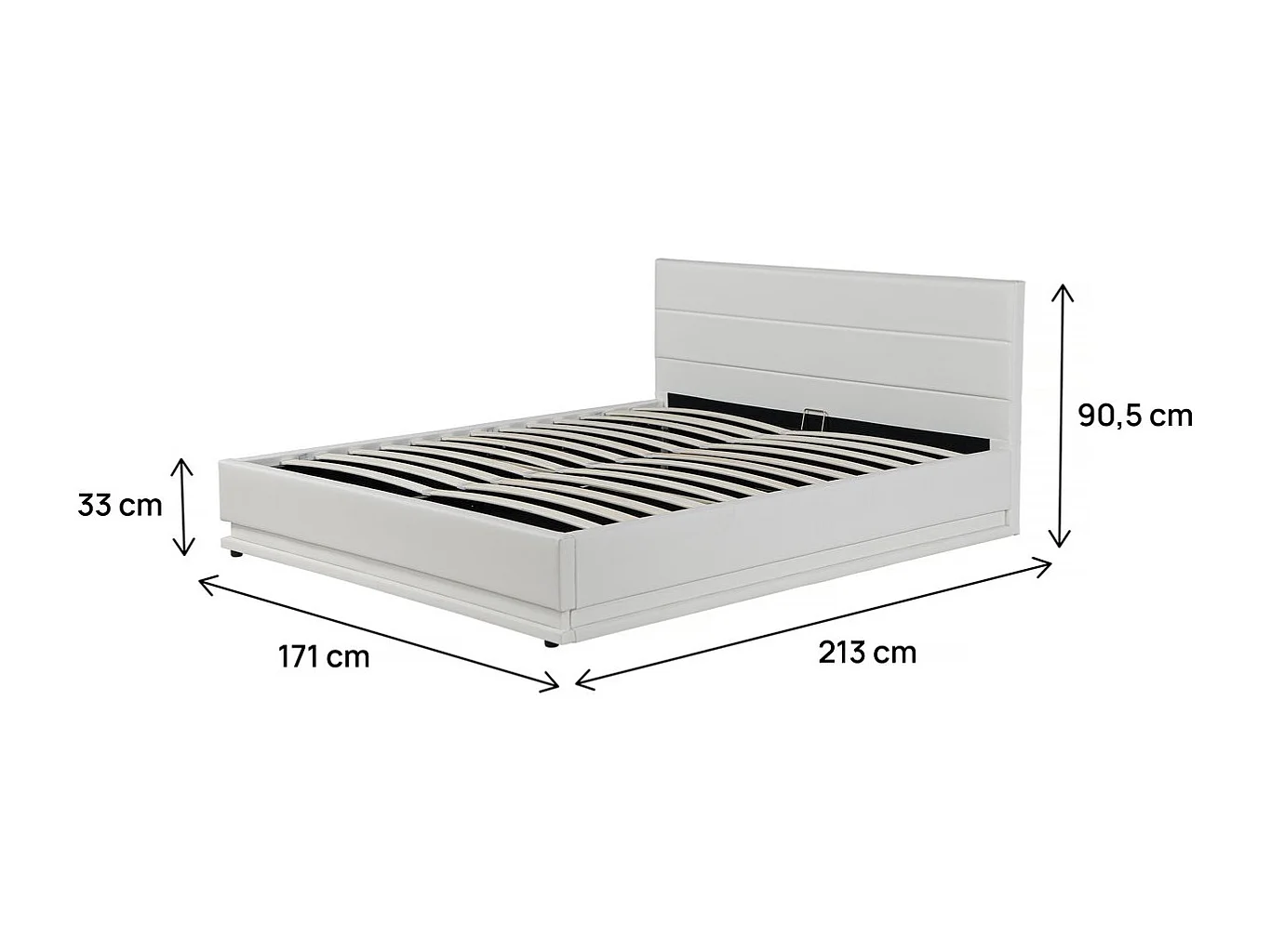 Verlicht LED-bed met opbergruimte "Anastasia" - 160 x 200 cm - Wit, modern design en aanpasbare LED-verlichting