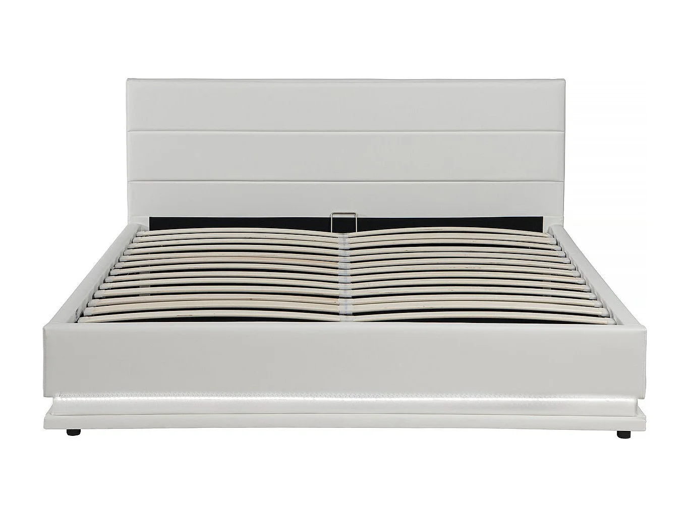 Verlicht LED-bed met opbergruimte "Anastasia" - 160 x 200 cm - Wit, modern design en aanpasbare LED-verlichting