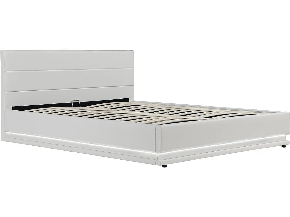 Lit LED avec coffre "Anastasia" - 160 x 200 cm - Blanc