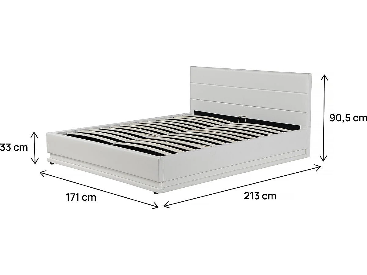 Lit LED avec coffre "Anastasia" - 160 x 200 cm - Blanc