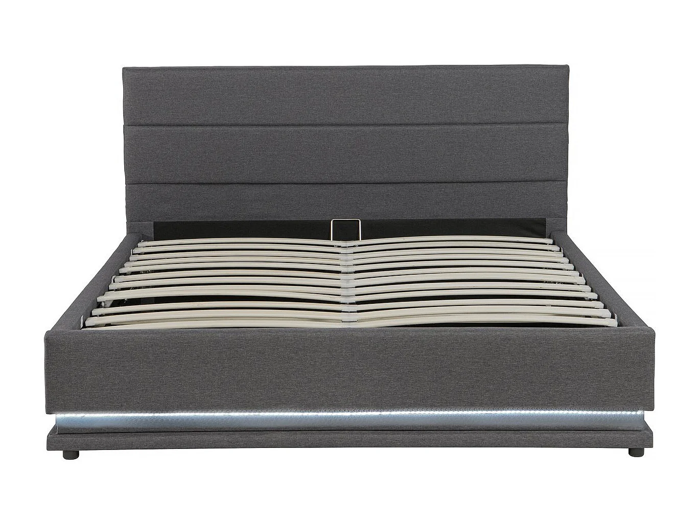 Cama LED com caixa "Anastasia" - 140 x 190 - Cinza escuro, design moderno e prático com iluminação LED e armazenamento integrado